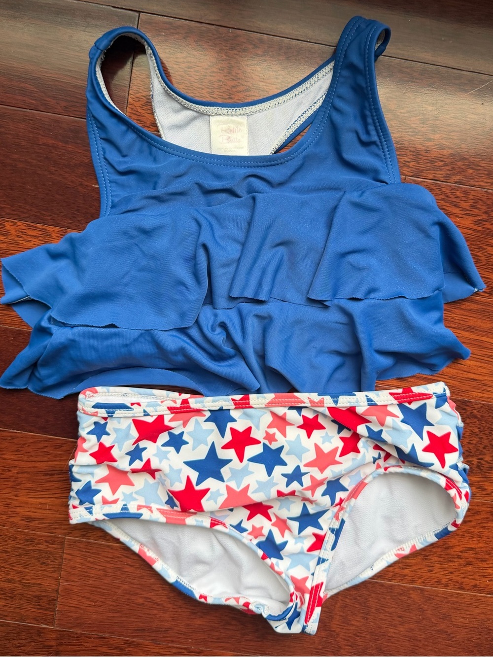 Ruffle Butts girls two-piece USA swim suit - size 7